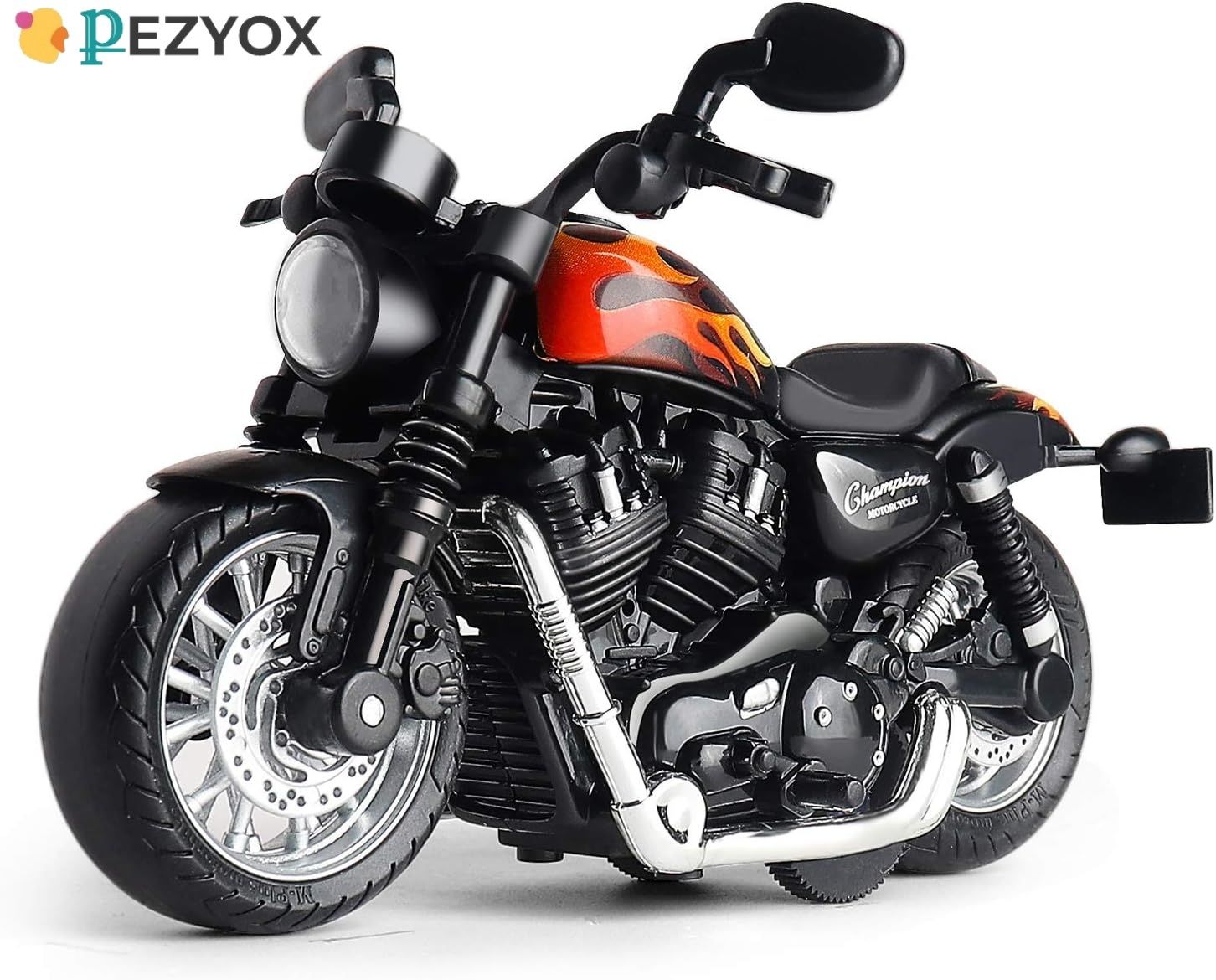 pezyox 1:12 Harley Motorcycle Pull Back with sound & lights for Kids-picture-34