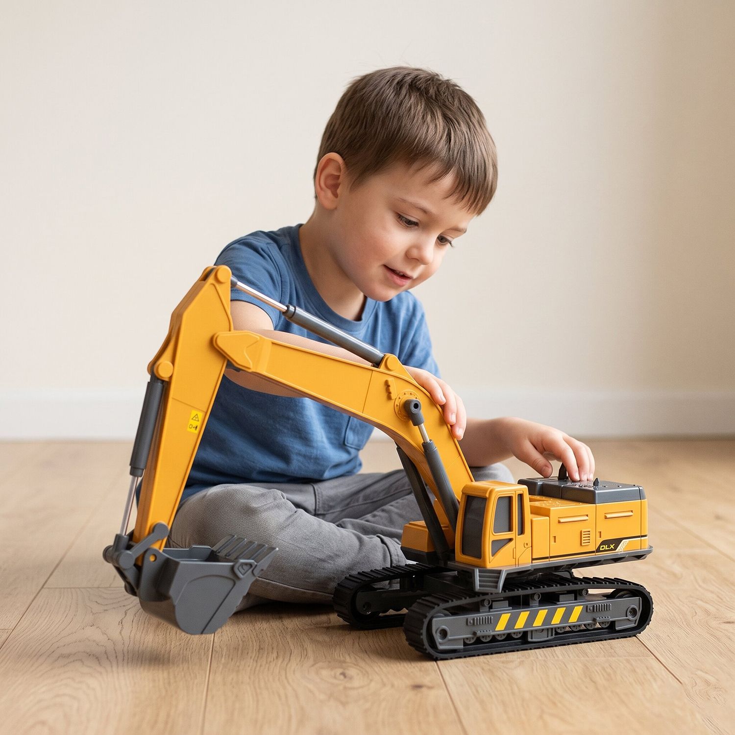 dezicon Excavator Truck Toy Construction Bulldozer Long Crane Model Toy for 3 Years-picture-9