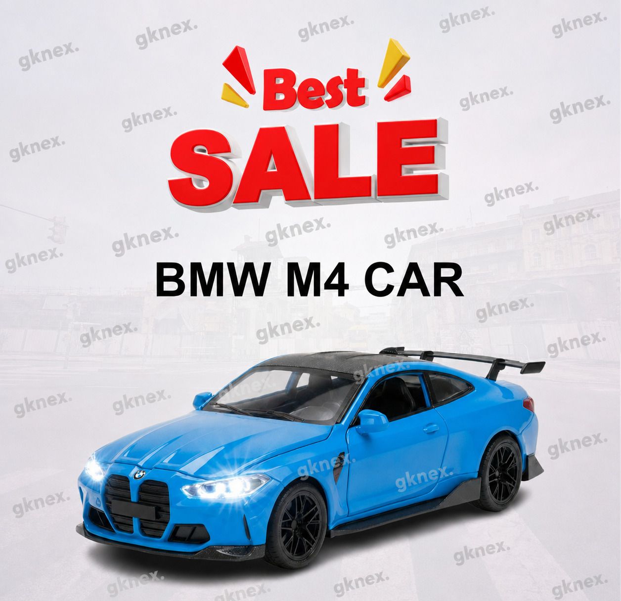 gknex BMW M4 Metal Toy Car 1:32 Scale Diecast Pullback with Realistic Design-picture-15
