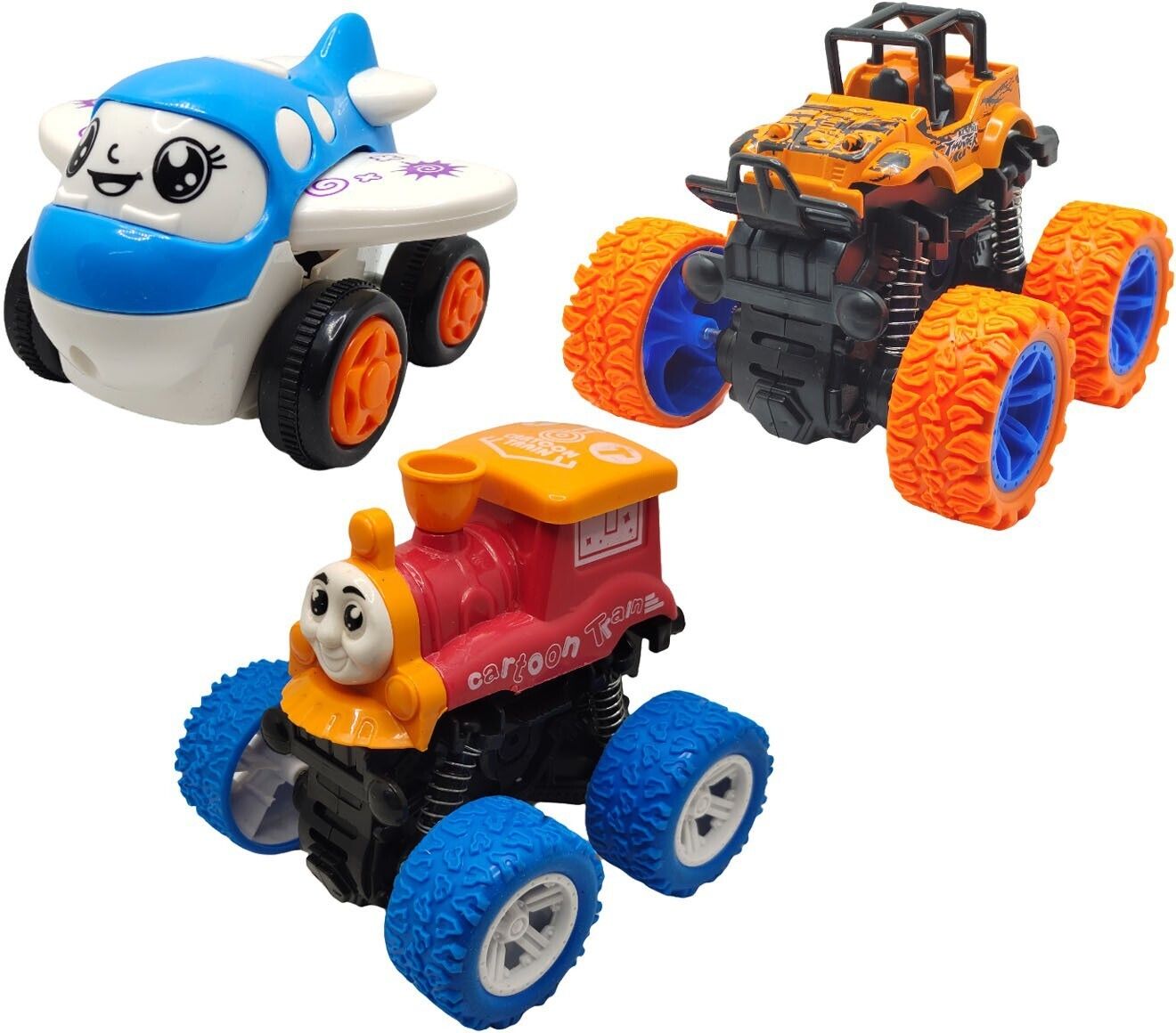Unbreakable Four-Wheel Drive Friction Powered Diecast Toy Set-D74-image-14