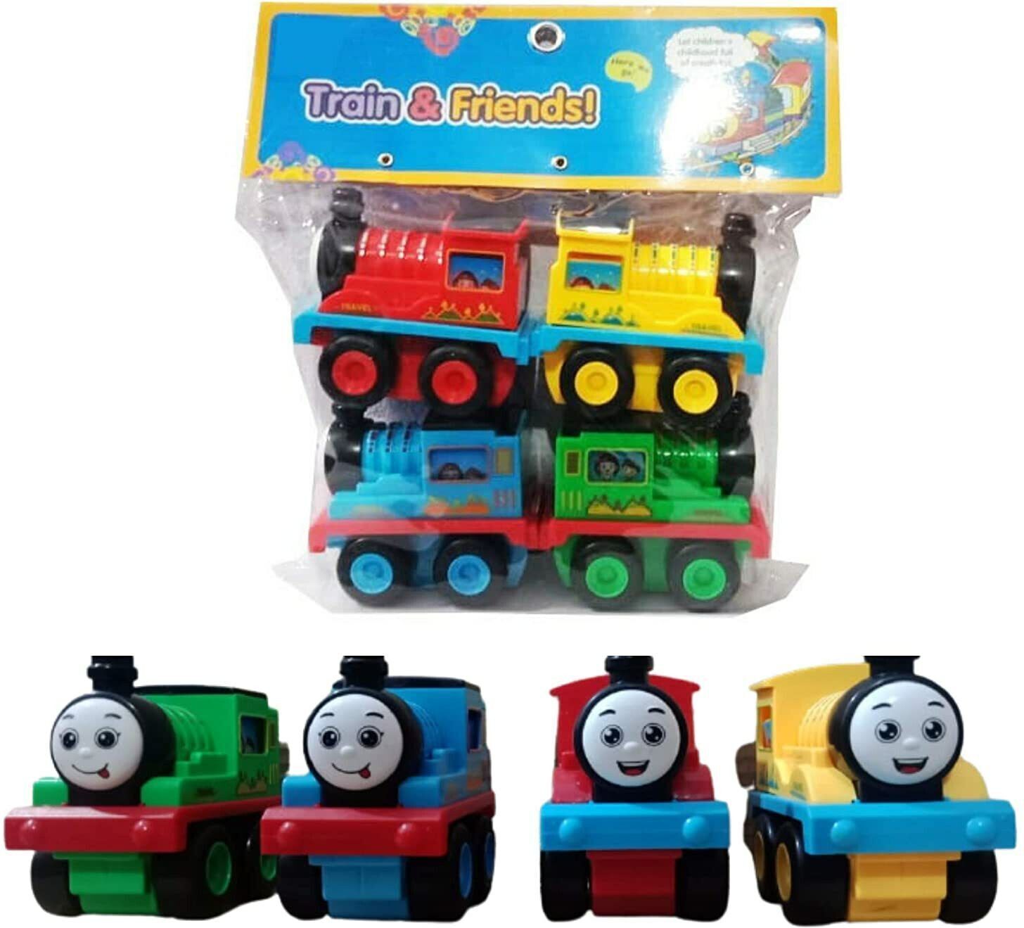 Trains & Friends Adventures, Small Push Along Train Engine Pull Back Set of 4-image-30
