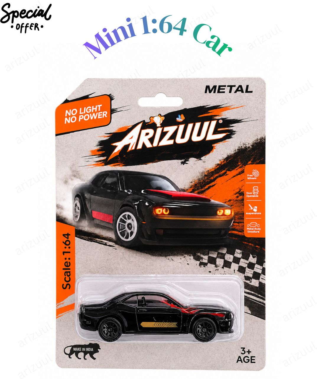arizuul DC SRT Hellcat Alloy Sports Model Car with Durable Construction-picture-10