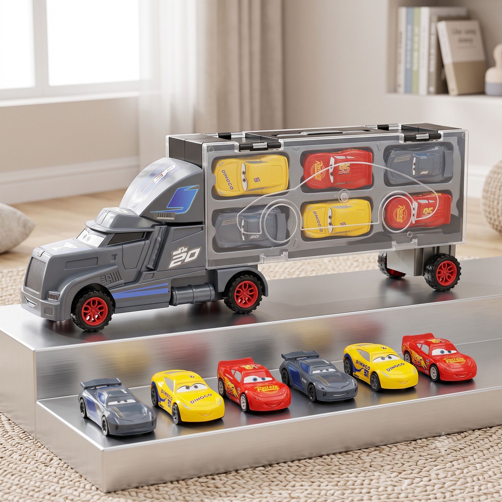 Big 7in1 Car Truck Toy Unbreakable Transport Trucks | VE1B3-image-18