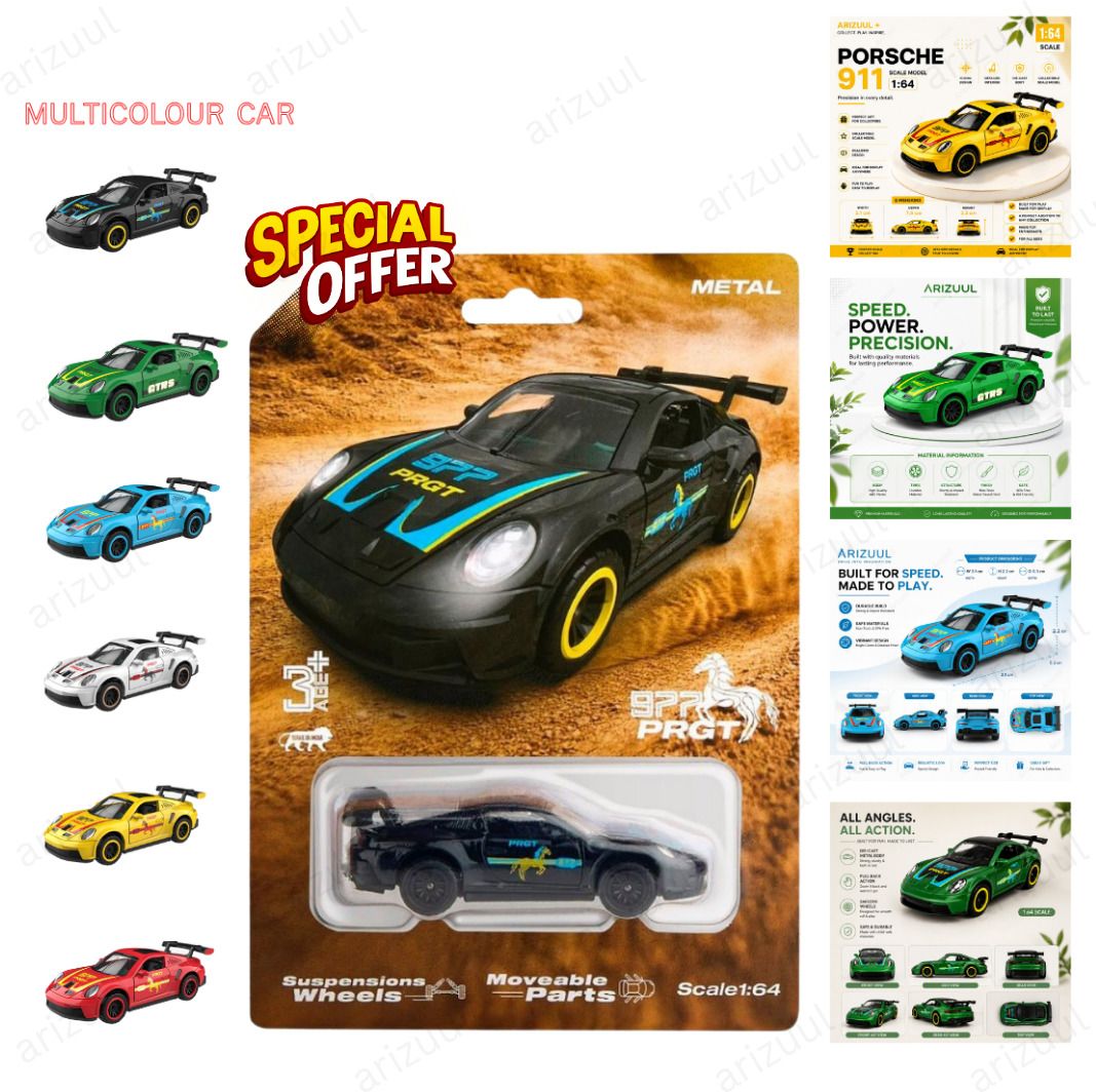 arizuul Porsche High Detail Alloy Sports Mini Car-picture-30