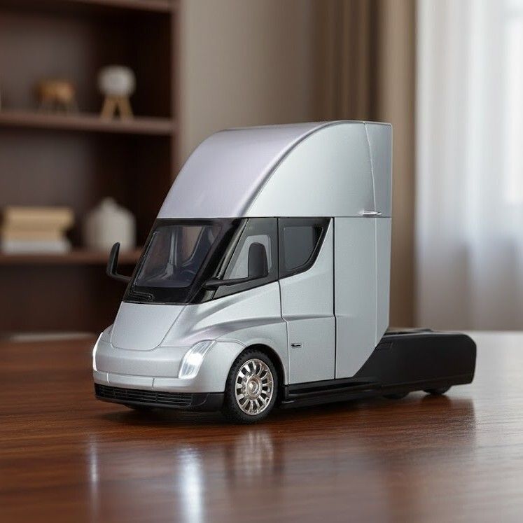 1:32 Tesla Semi Die-Cast Metal Truck Toy With Pull-Back, Light & Sound