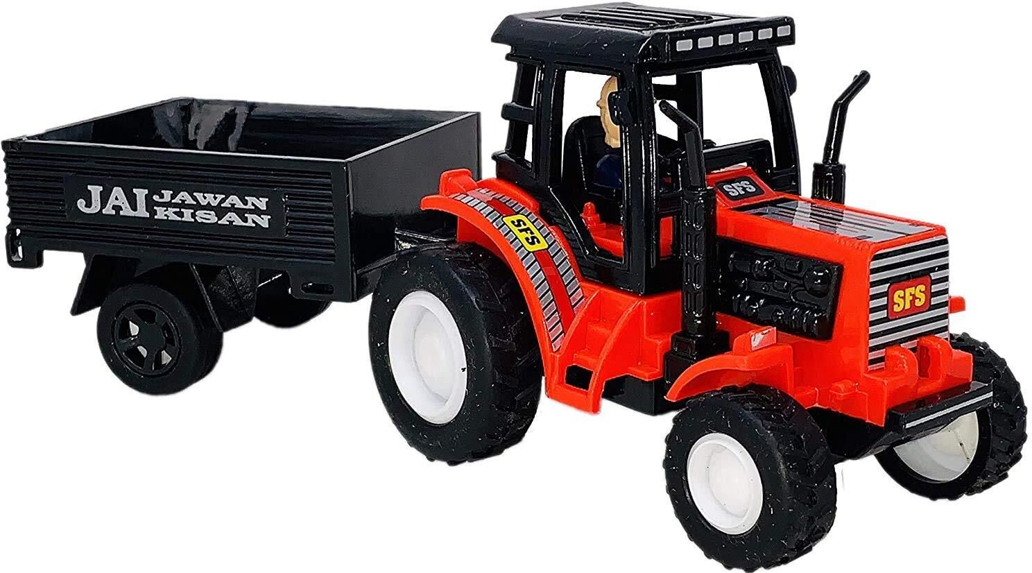 fraimingo Kisan Tractor Trolley Toy with Heavy Duty Wheels for Boys and Girls-picture-35