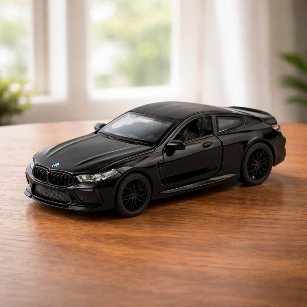 Kids Toy Car 1:32 BMW M8 Alloy Die-Cast Model Car Sound,Light Pull Back Action-image-30