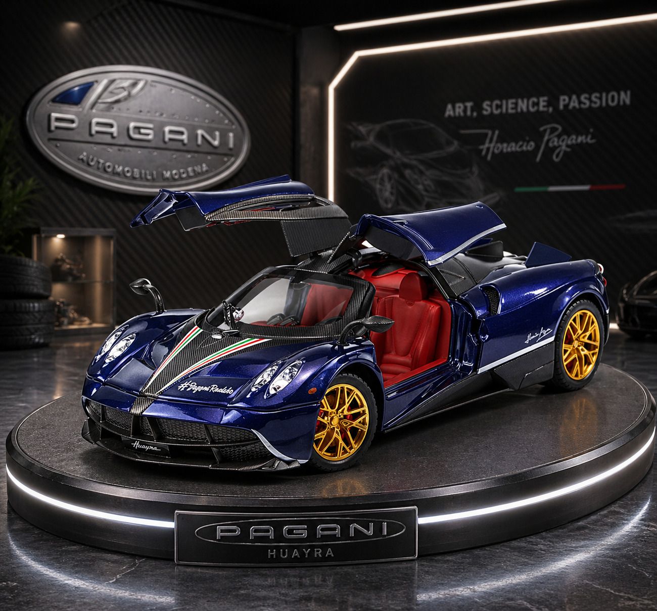 toybot 1:32 Die-Cast Pagani Huayra Dinastia Toy Car - Openable Door & Hood Light, Sound-picture-18