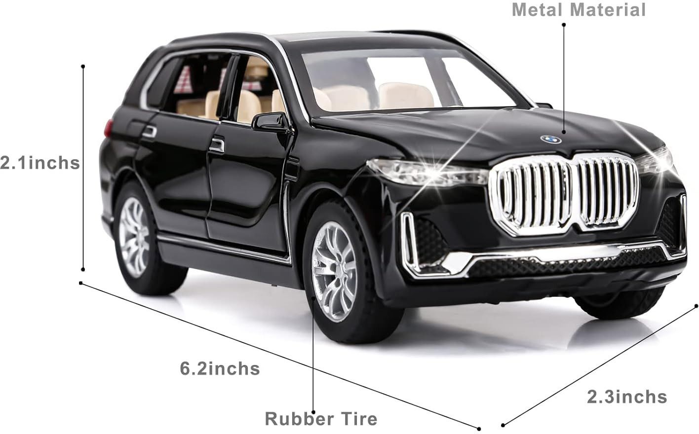 1:32 BMW X7 Toy Car With Sound-Light And Openable Doors-image-30
