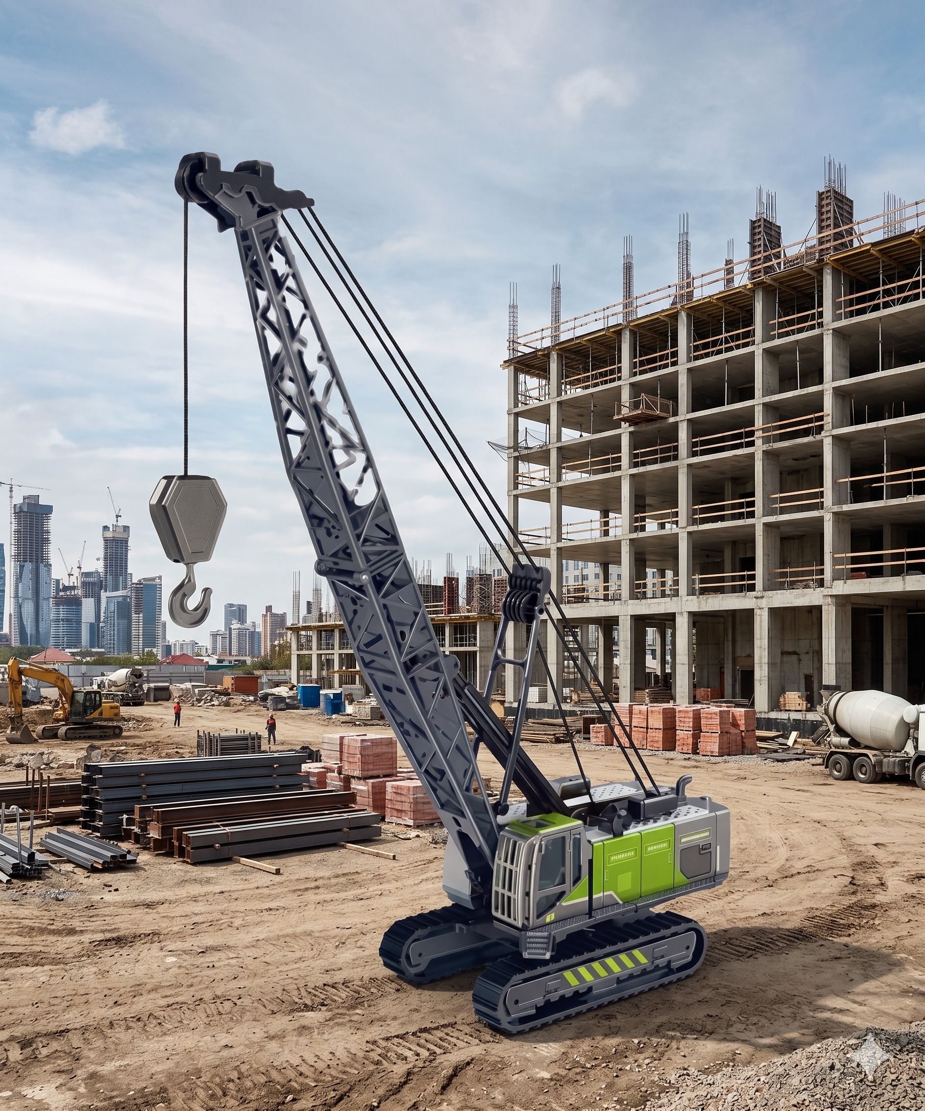 ragiluxe Crane Toy with Rotating Cabin Hook Lifting Construction Vehicle Model-picture-12