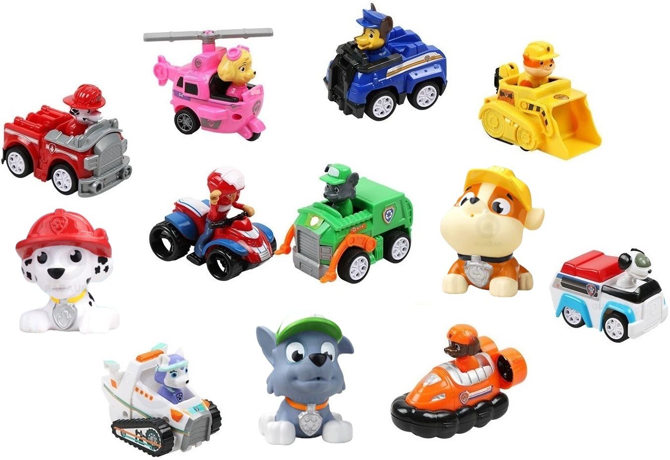 quasar Pup Buddies 9 Dogs Vehicles & 3 Bath Chu Chu Toy SuperHeros Team Figure Toy-picture-17