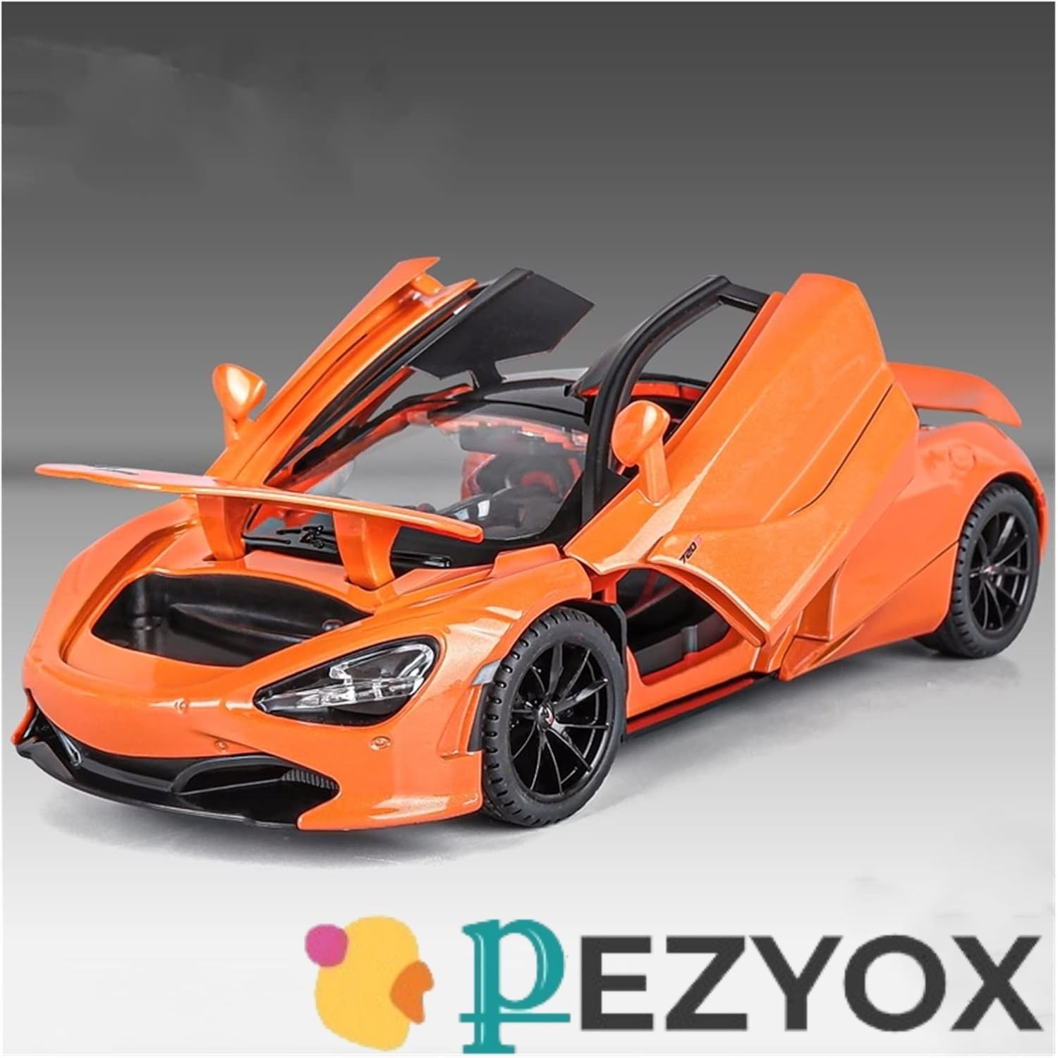 1:24 scale McLaren 720S Model Pull back toy Car with light & sound for kids-image-32