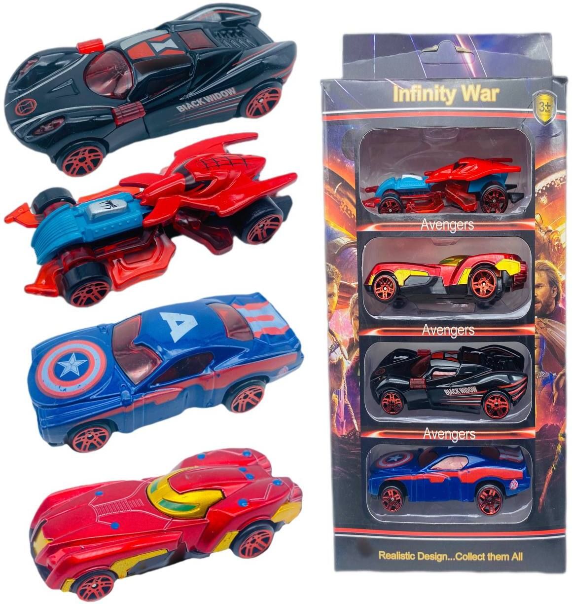 Hot Diecast Metal Car Set Models Collection of Toy Avengers Cars for Children