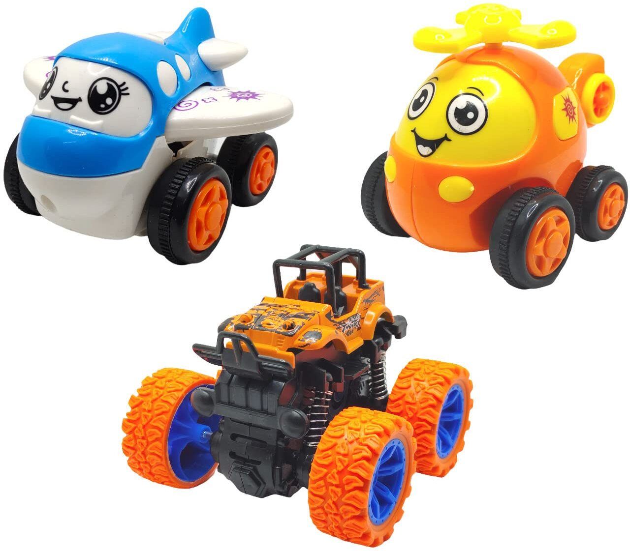 vworld Friction Powered Toy Set of Plane, Helicopter & Monster Car for Kids – Pack of 3-picture-33