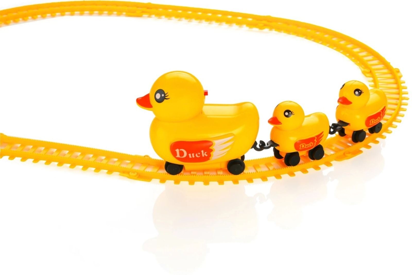 Kids Battery Operated Yellow Duck Track Train Toy Set Electric Gift for Toddlers-image-35