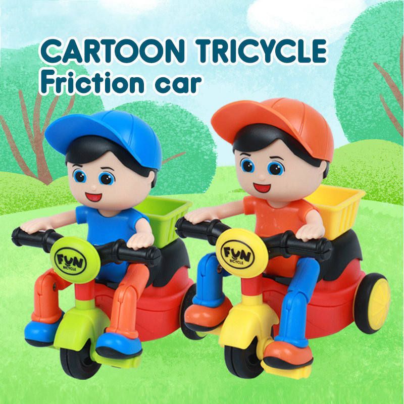 pack of 2 Tricycle Action Figure – Cute Expressive Cycling Toy for Kids-image-42