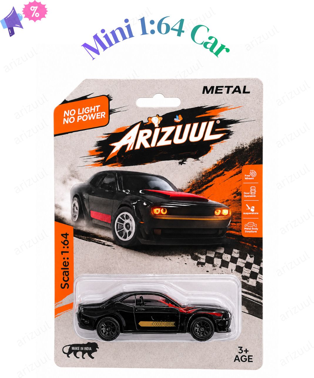 arizuul DC SRT Hellcat 1:64 Scale Diecast Metal Toy Car for Kids and Collectors-picture-44