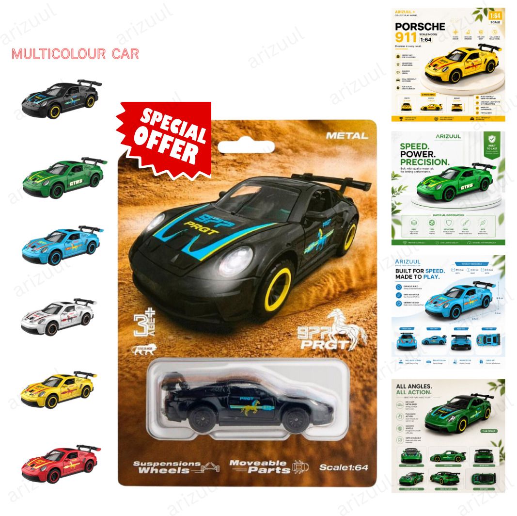 arizuul Porsche GT3 RS 1:64 Scale Metal Diecast Racing Collectible Model Car-picture-33