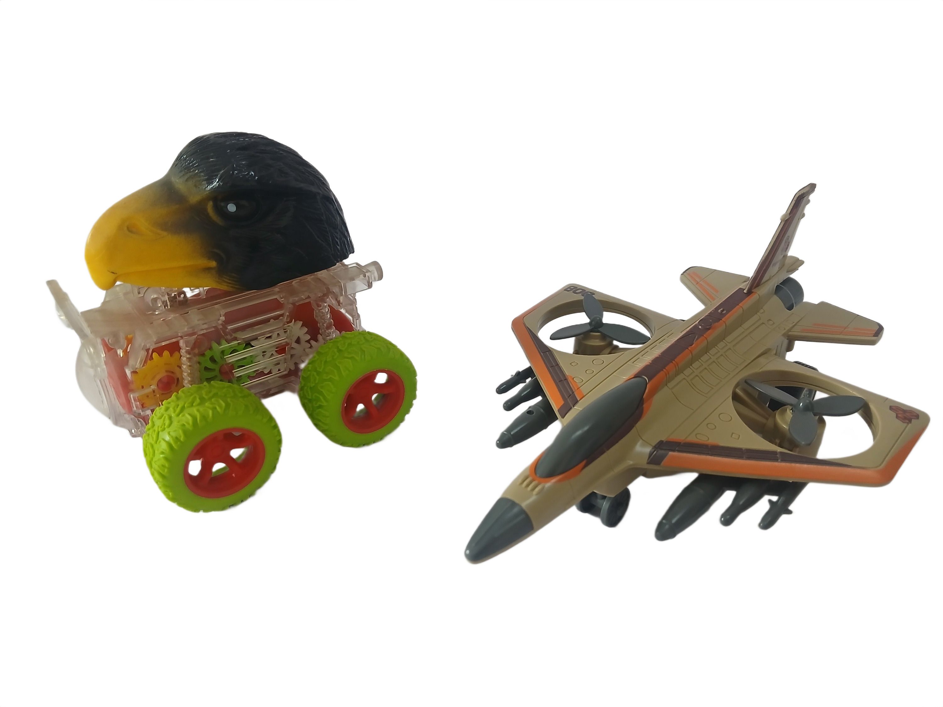 kokee toys Frictional Pull Back Push and Go Fighter Airplane With Dinosaur Car Toy For Kids-picture-36