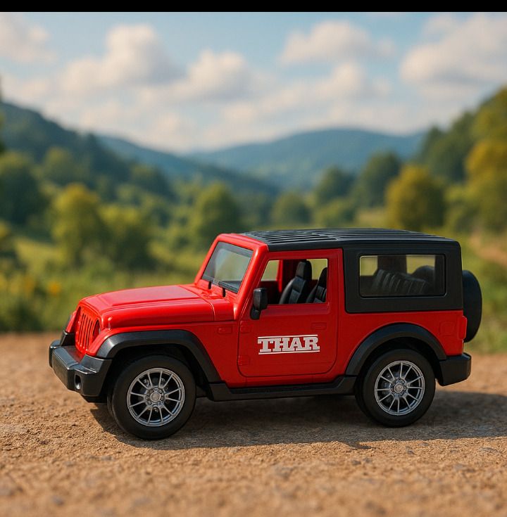 Die-Cast Thar Model Toy Car Pull Back Action with Opening Doors