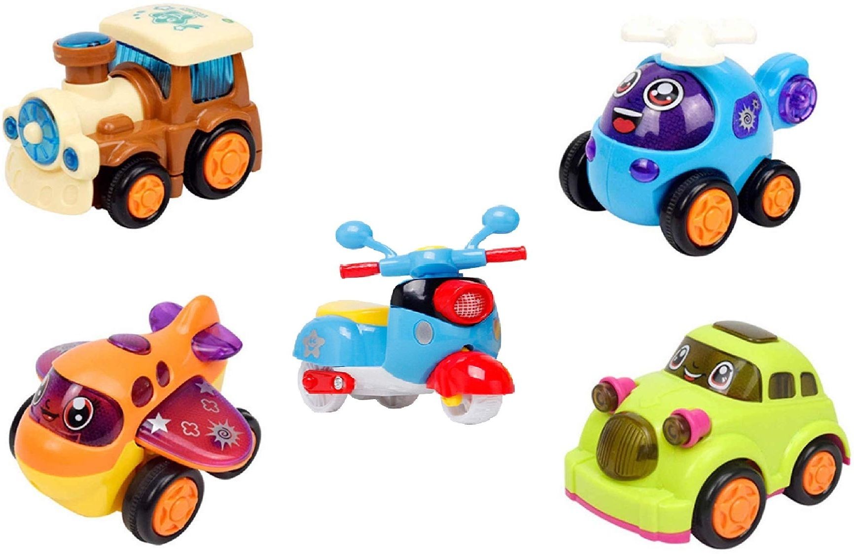 4 cars Toys |1 robot car Friction Toy for Kids (Set of5)(Random Color)-image-43