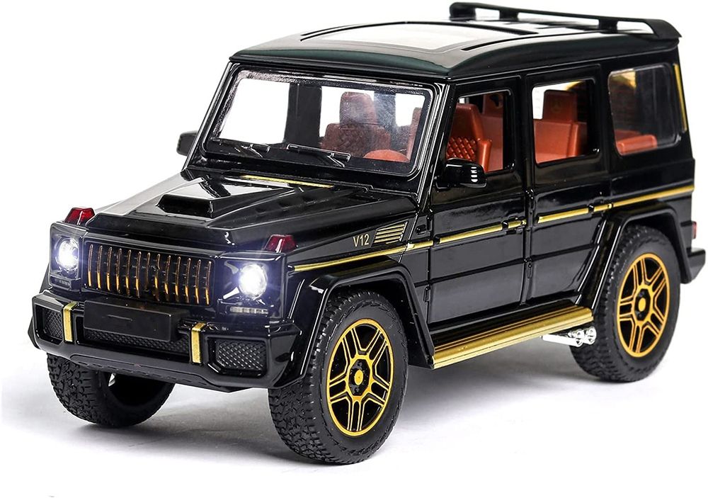 darvice 1:24 Scale Big Die cast Metal Toy Car for Kid Model Pullback Light Sound-picture-23