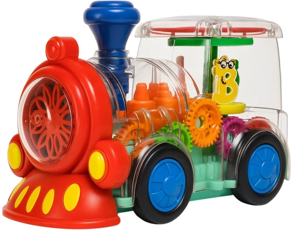 Bump & Go Transparent Gear Train Engine Light Sound-image-30