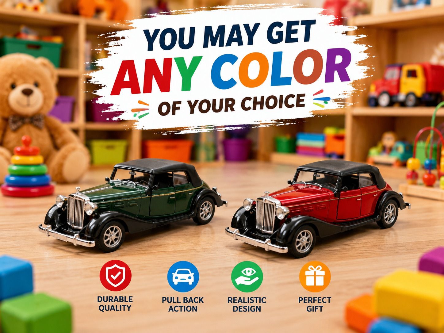 kidsply Vantage Classic Die Cast Metal Toy Car with Pull Back Action & Openable Doors |-picture-28