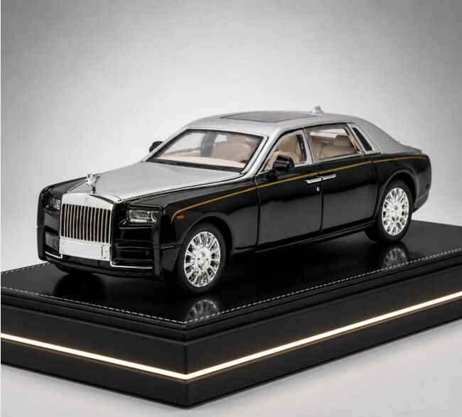 niyamat Premium Die Cast Luxury Executive Sedan Black Silver 1:32 Scale Toy Car-picture-22