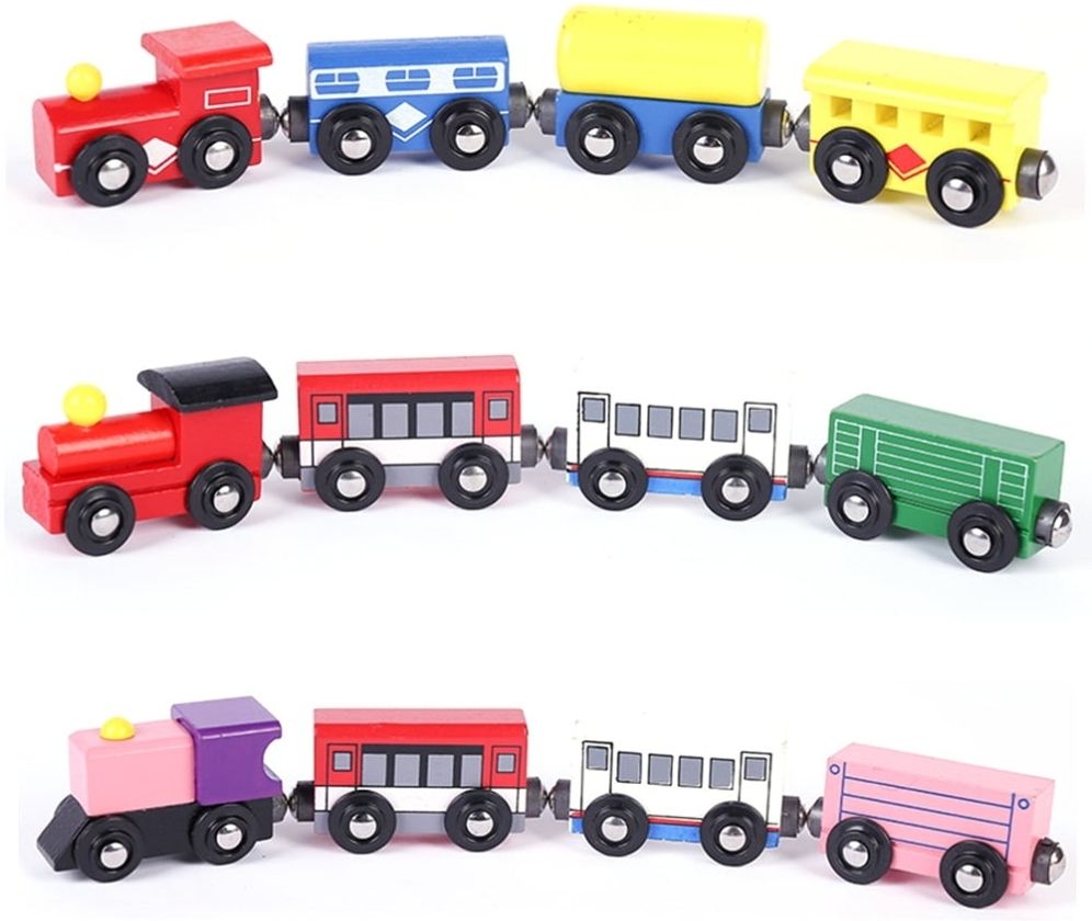 justkid'sthings Wooden Magnetic 12pcs Toy Train Set For Kids Enjoy Happiness-picture-48