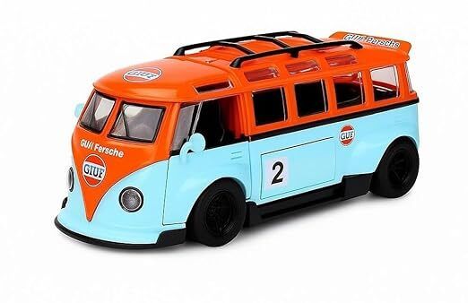 bestie toys 1.32 Scale Diecast Volks-wagen Bus Toy Van Porche Style, Metal Body with Pull Ba-picture-28