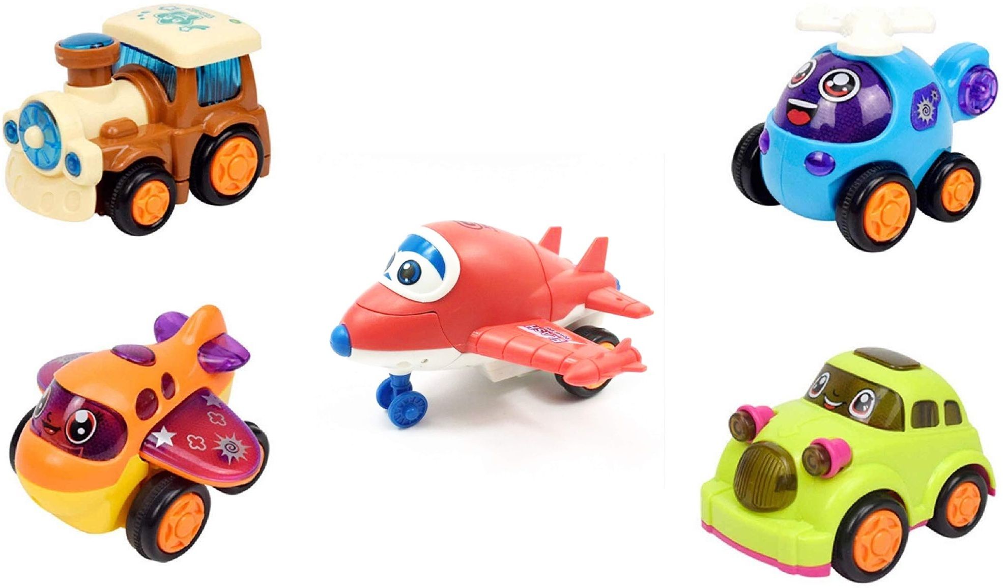 vworld 4 cars Toys |1 robot plane Friction Toy for Kids (Set of5)(Random Color)-picture-10