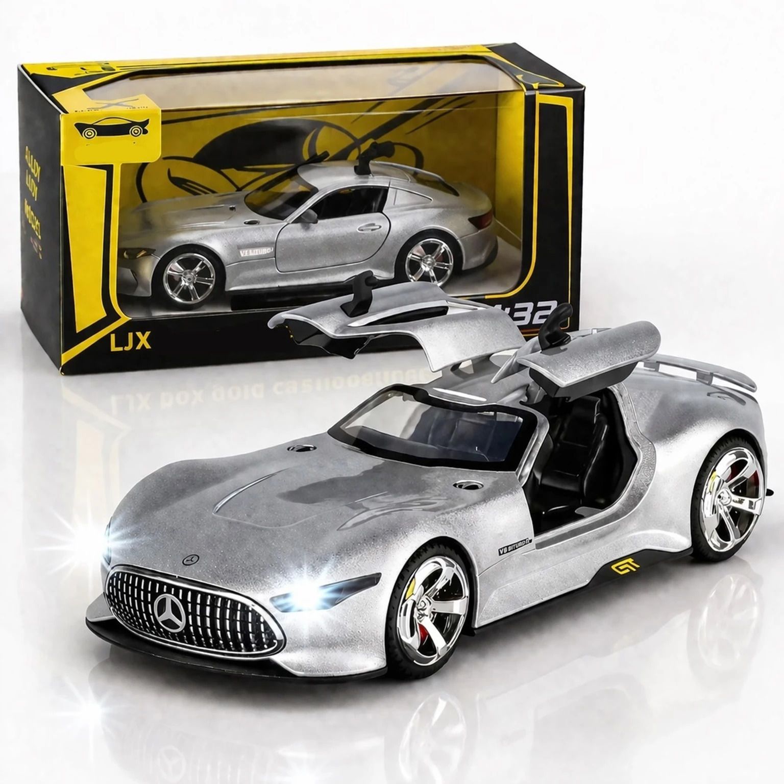 Mercedes-Benz Vision GT Diecast Car Model 1:32 Scale Pull-Back Toy-image-17
