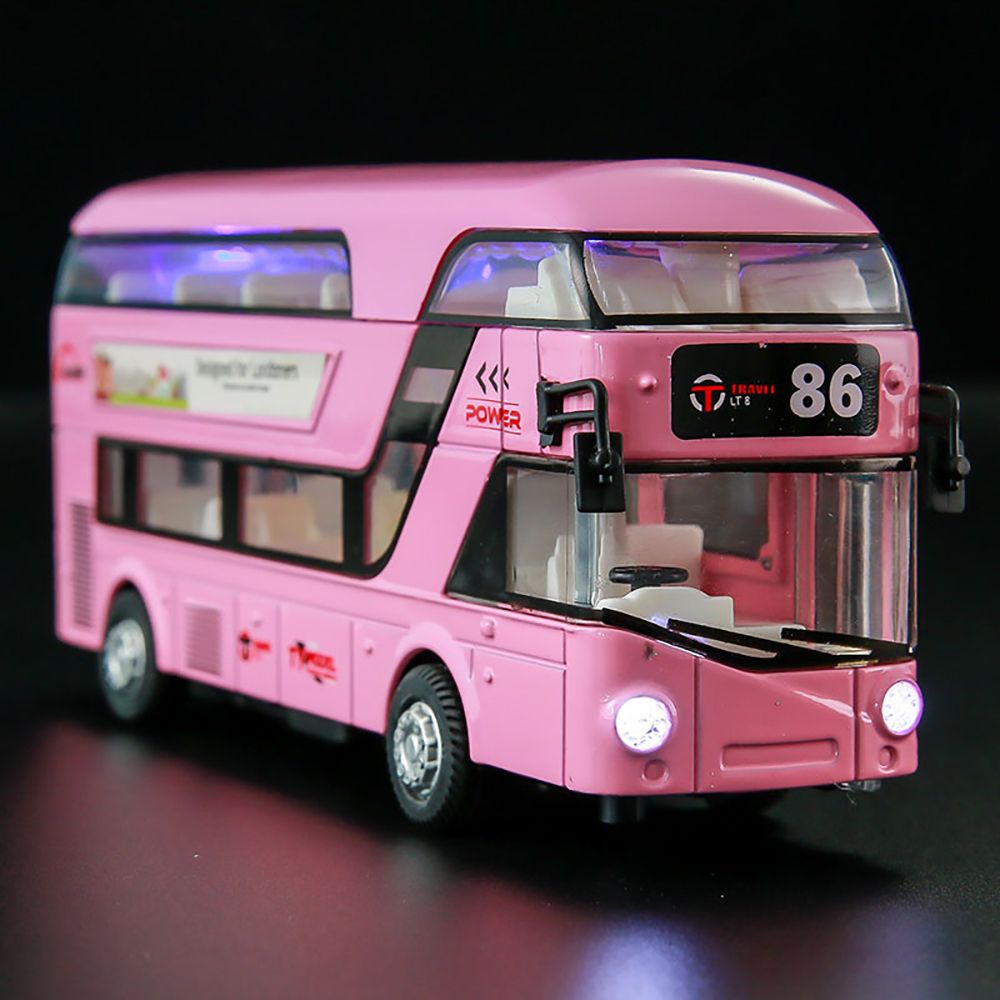 Bus Toy For Kids Double Decker Bus Light Music Pull Back-image-29