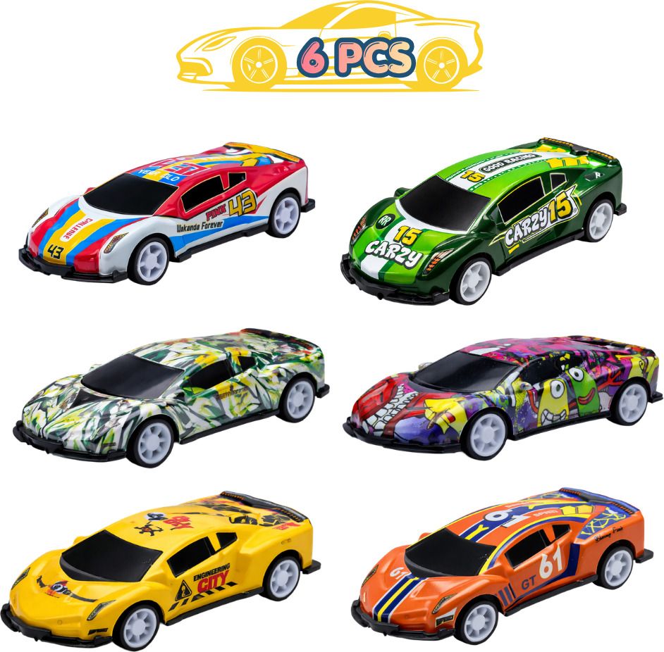 Pack of 6 Pull Back Mini Metal Cars Racing Toy Set for Kids Boys Girls-image-40