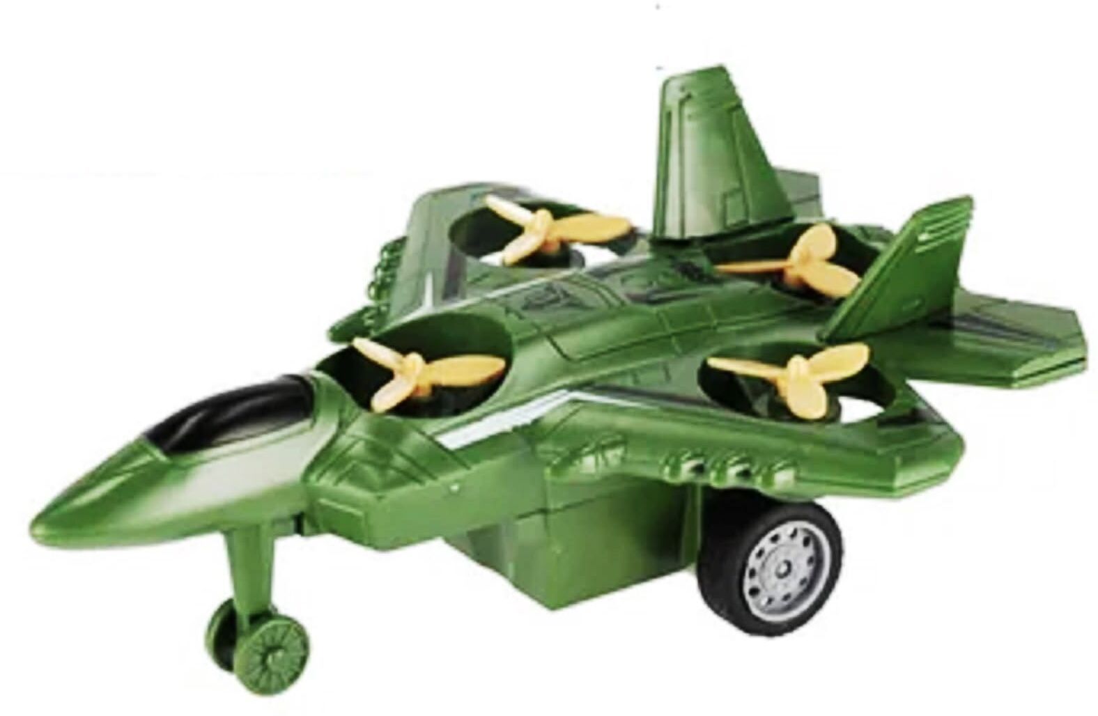 6.6 Inch Inertia Friction Army Fighter Jet Unbreakable Toy with Rotating Fans-image-36