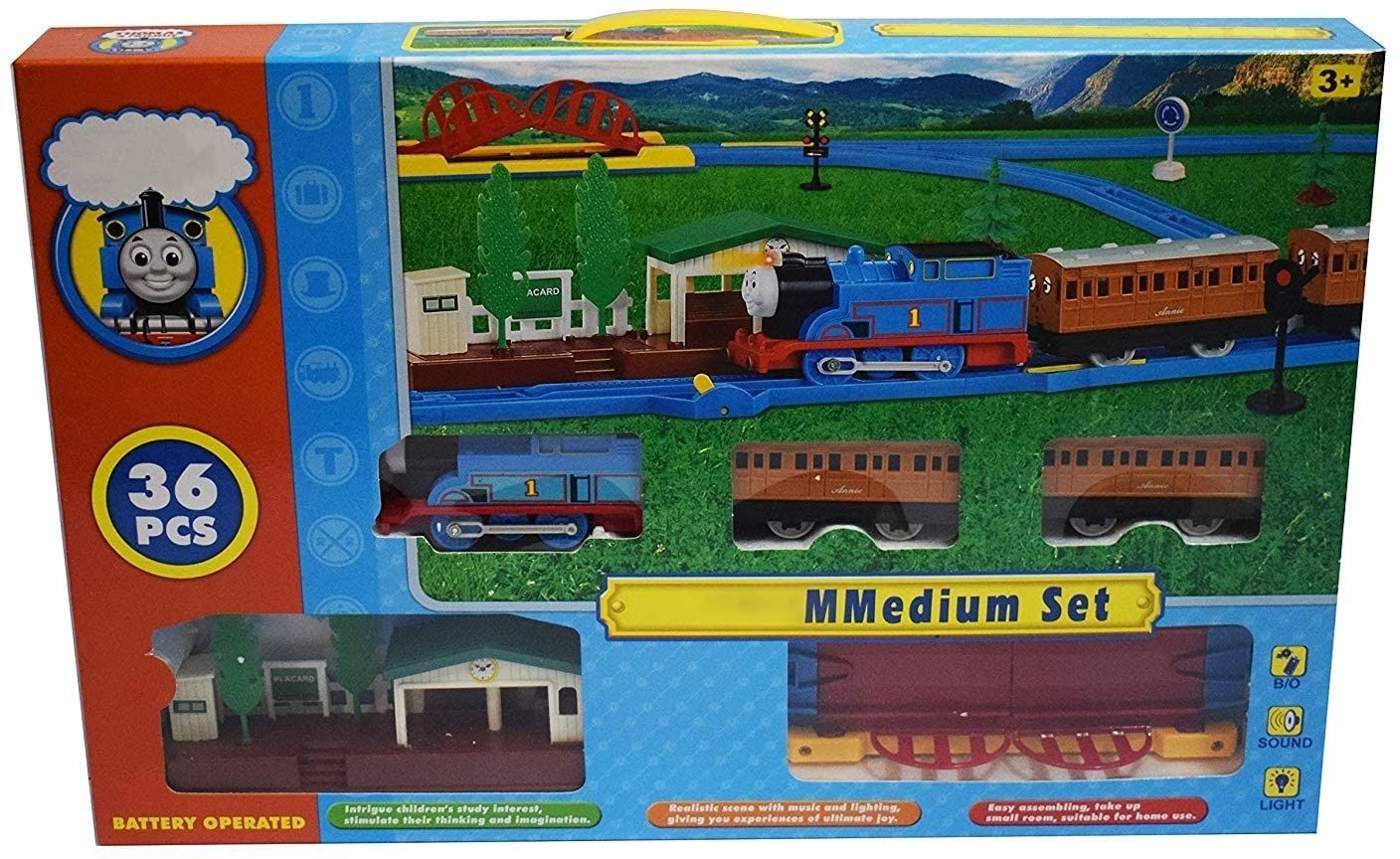 Electric Train Toy with Light Sound and Tracks the Train Platform Station-image-43