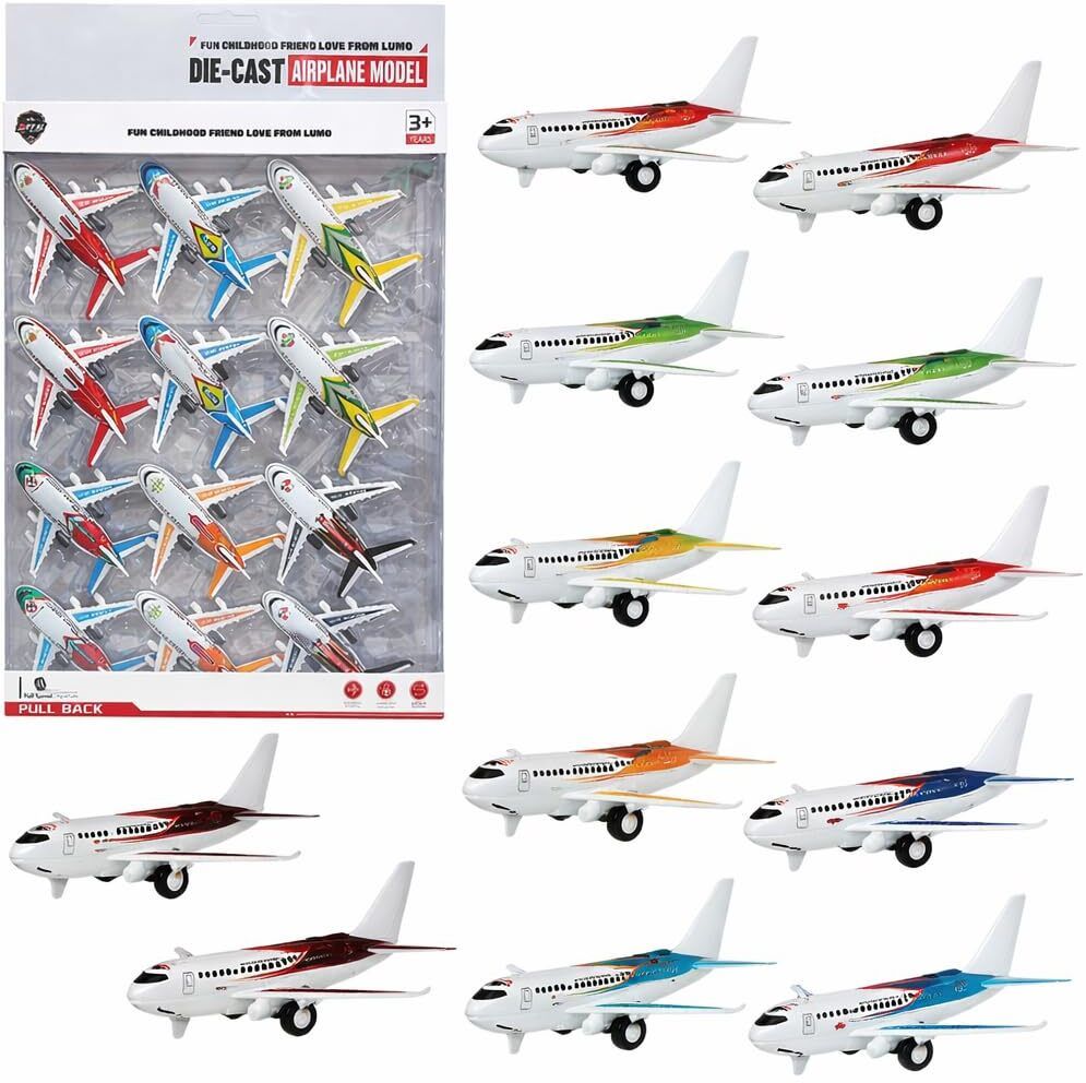 Airplane Model Toy Set for Kids,12 Pcs; Mini Aircraft Toys for Kids Boys & Girls-image-48