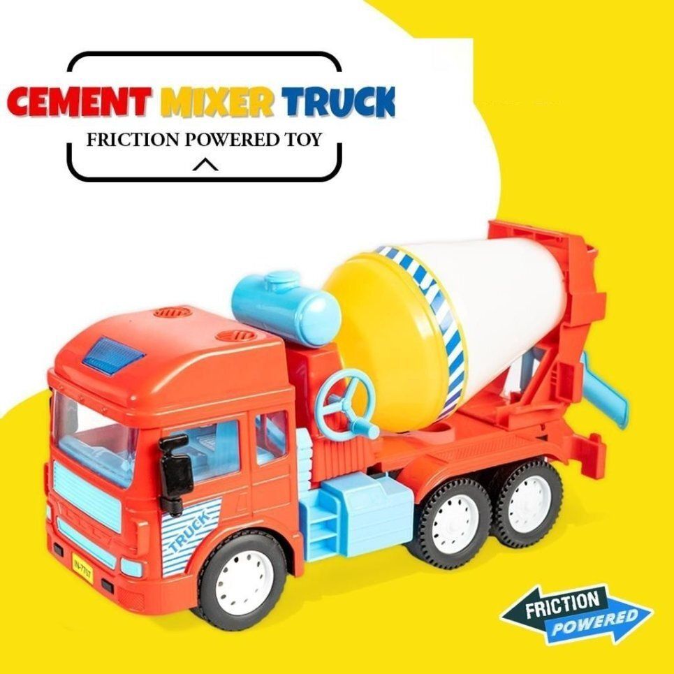 Friction Powered Cement Mixer Toy - Multicolour-VP1-image-3