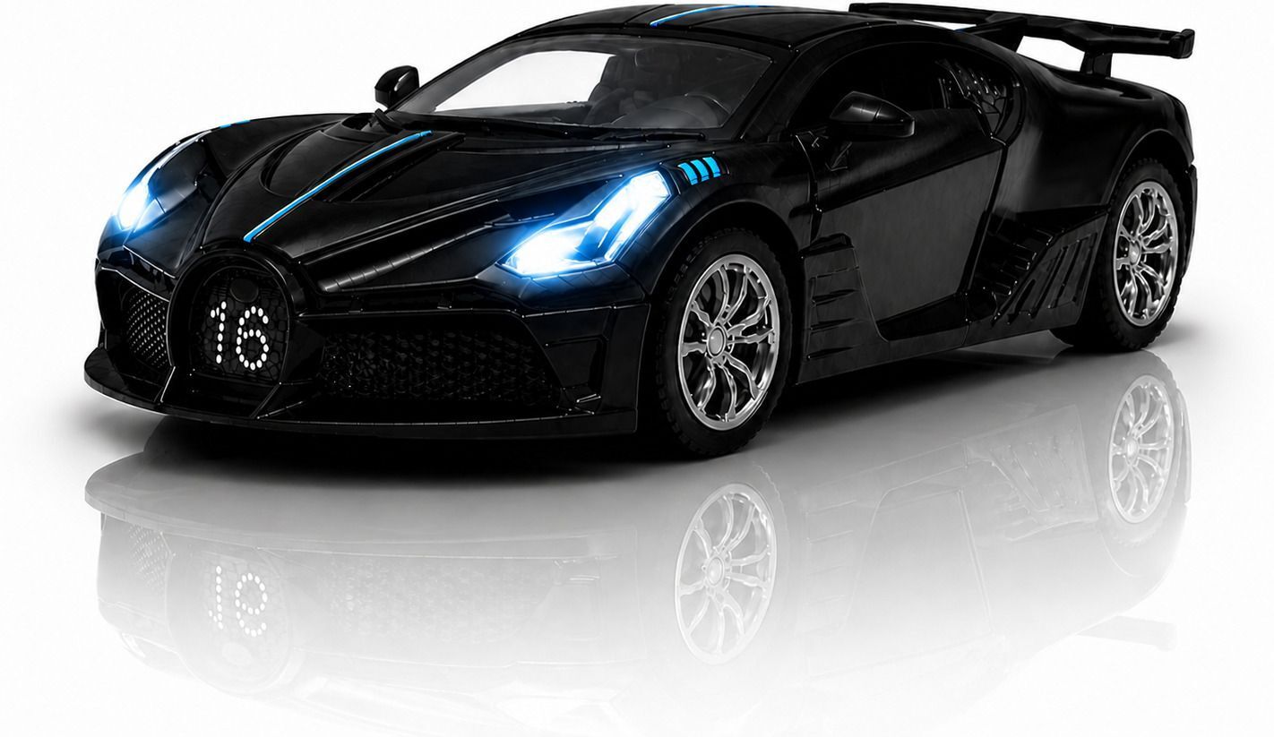 Bugatti Alloy Metal Toy Car 1:36 Scale with Lights, Sound & Pull Back Action-image-19