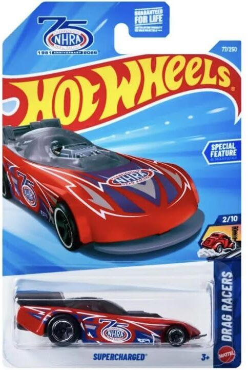 hot wheels Supercharged [Red] Drag Racers 2/10, 77/250, 1:64 Scale Diecast-picture-22