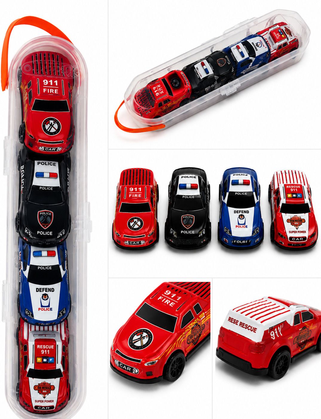 Pull Back Emergency Vehicle Toy Car Set-image-30