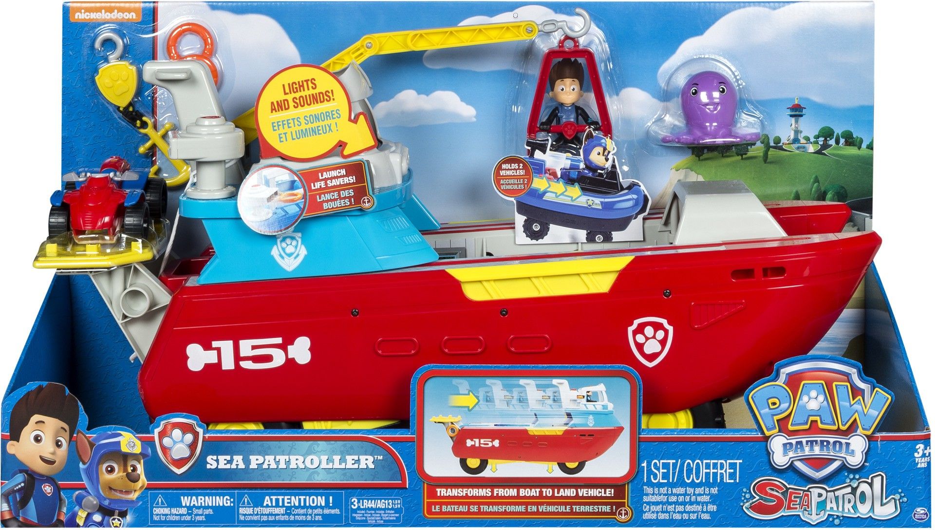 Sea Patroller With Moveable Crane & Attachable Cage Collectible Figure for Kids