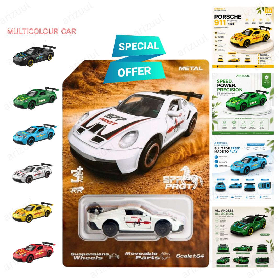 arizuul 1:64 Porsche RS Metal Diecast Racing Model Car for Collectors-picture-2