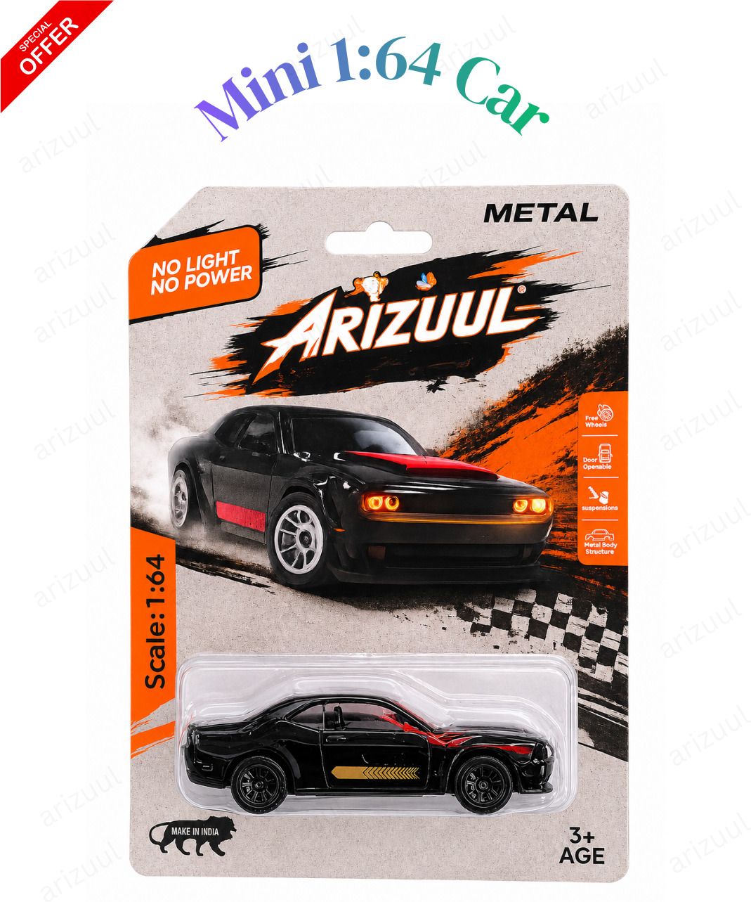 arizuul DC SRT Hellcat 1:64 Scale Muscle Car Diecast Metal Model Toy for Boys-picture-16