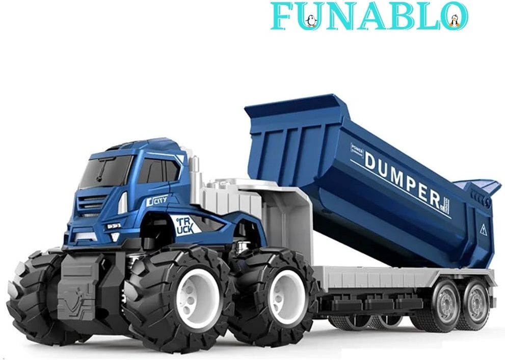 funablo Construction Toys Dumper Truck Toys with Friction Powered Miniature Toy for Kids-picture-28