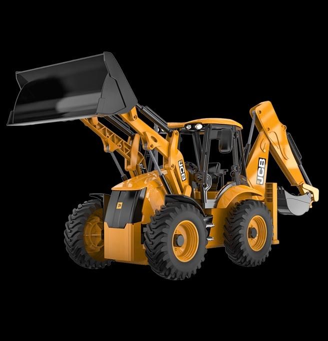2-in-1 Heavy Duty Friction Powered Bulldozer Truck JCB Toys Big Rubber Wheels-image-12