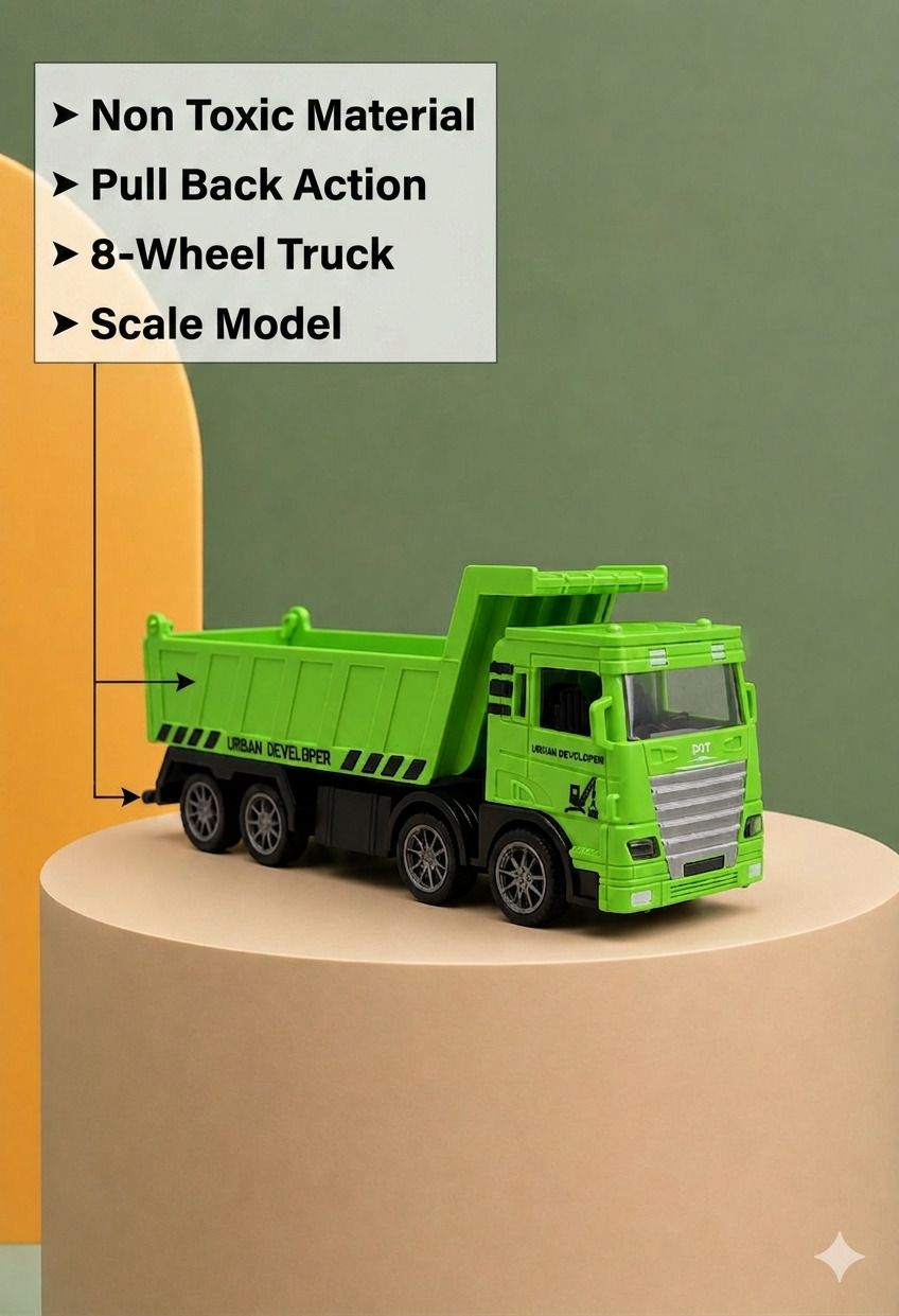 Urban Developer Pull Back Dumper Truck Toy | 8 Wheel Truck-image-43