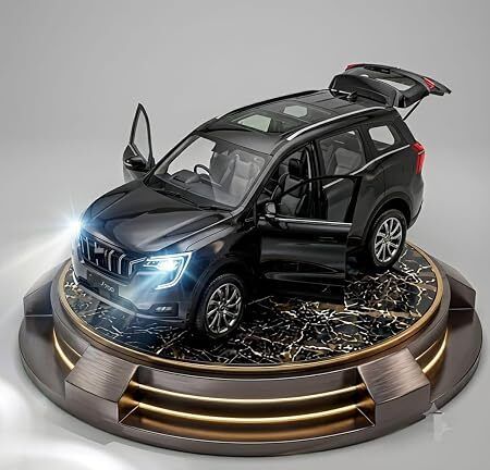 XUV 700 Die Cast Model Car with Opening Doors & LED Light Toy Black White-image-11