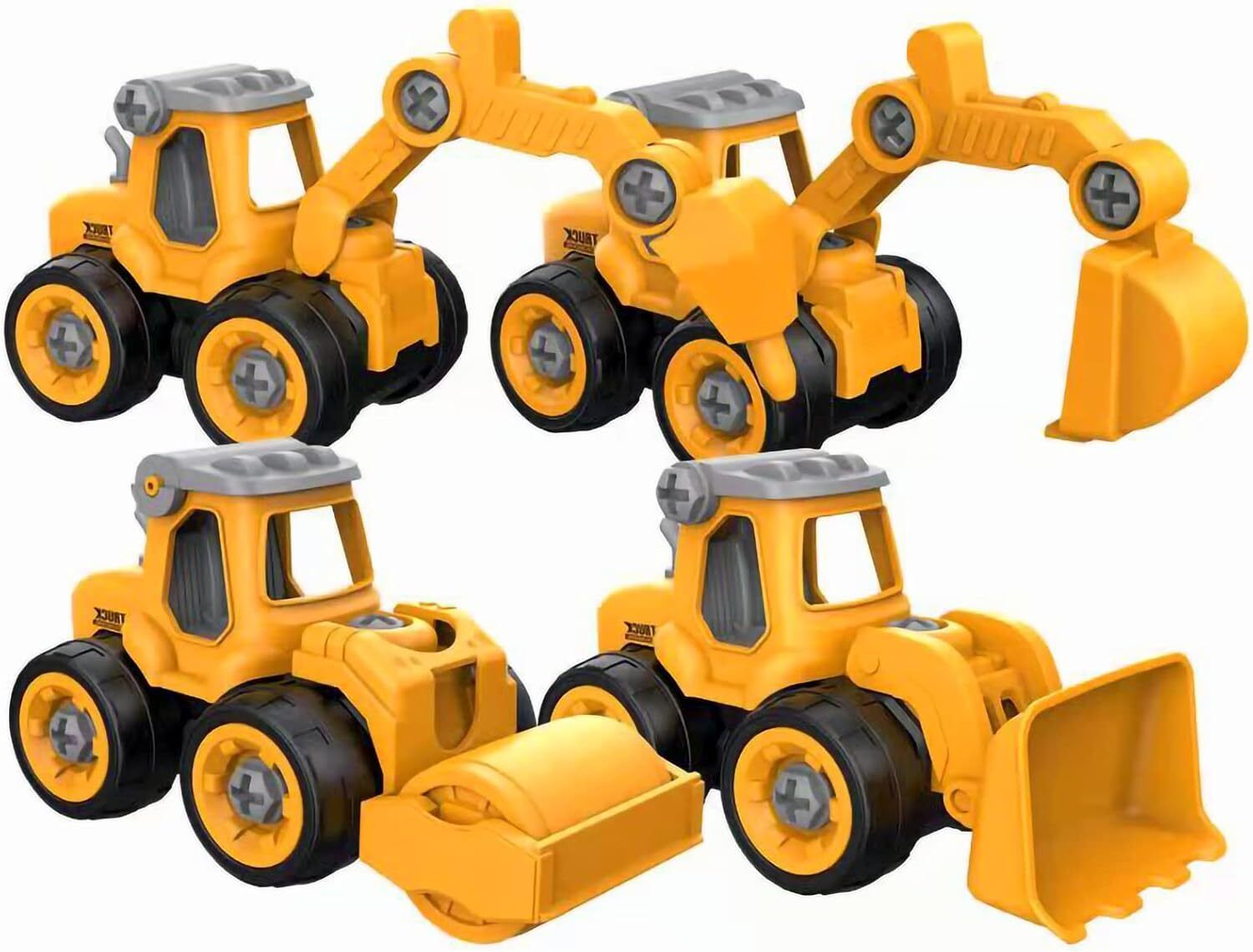DIY 4-in-1 Construction jcb Toys, Engineering Digger Set,Educational Toys-image-48